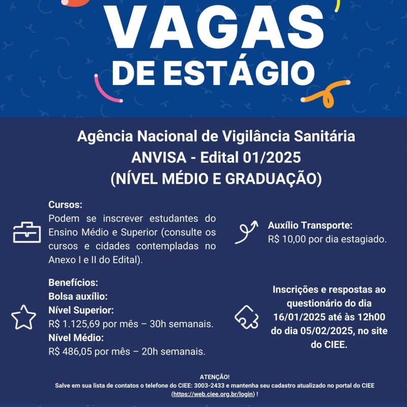 Cartaz - Agência Nacional de Vigilância Sanitária - ANVISA